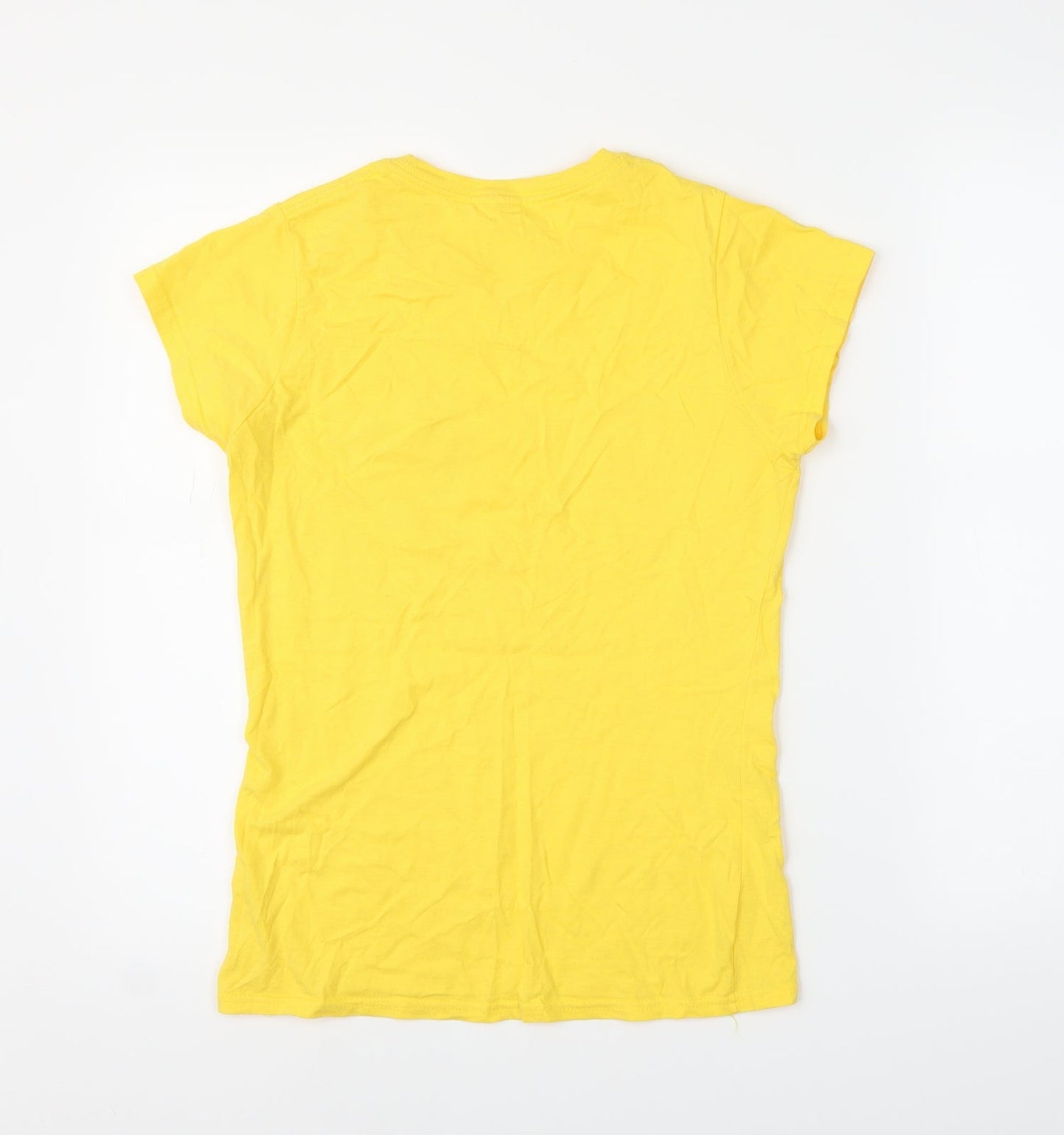 Womens UK Size S Gildan Yellow Basic T-Shirt