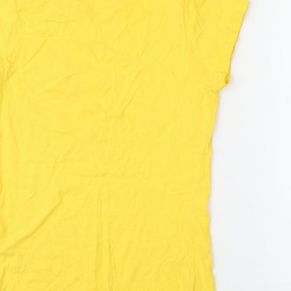 Womens UK Size S Gildan Yellow Basic T-Shirt