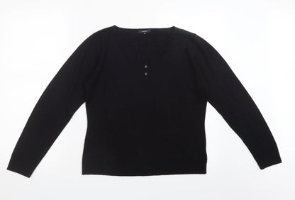 Texbasic Womens Black  Knit Pullover Jumper Size M
