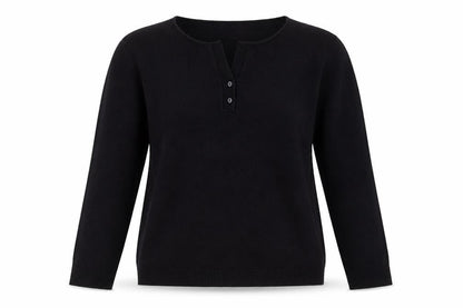 Texbasic Womens Black  Knit Pullover Jumper Size M