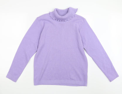 Pure & Natural Womens Purple  Knit Pullover Jumper Size M