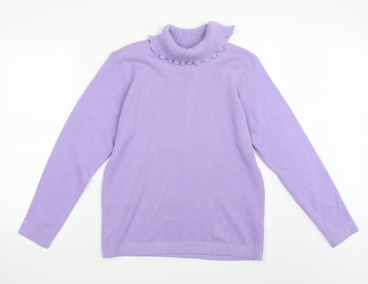 Pure & Natural Womens Purple  Knit Pullover Jumper Size M