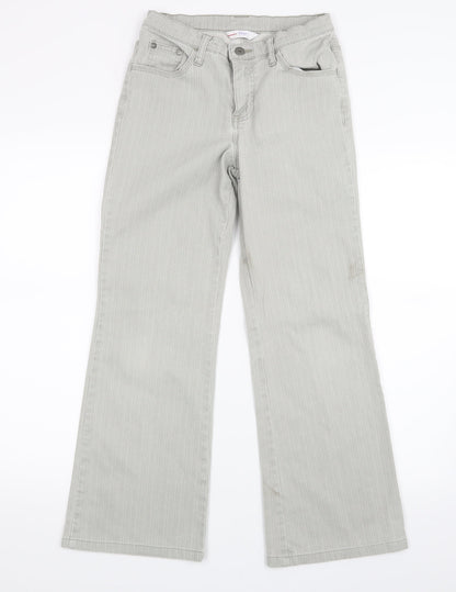 Womens UK Size 8 Papaya Regular Fit Straight Grey Jeans