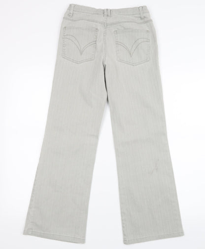 Womens UK Size 8 Papaya Regular Fit Straight Grey Jeans