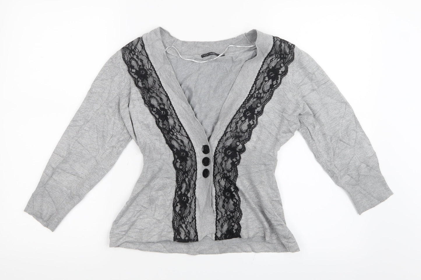 Carry Formal Womens Grey  Knit Cardigan Jumper Size M