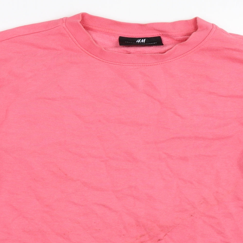 H&M Womens Pink   Pullover Sweatshirt Size XS