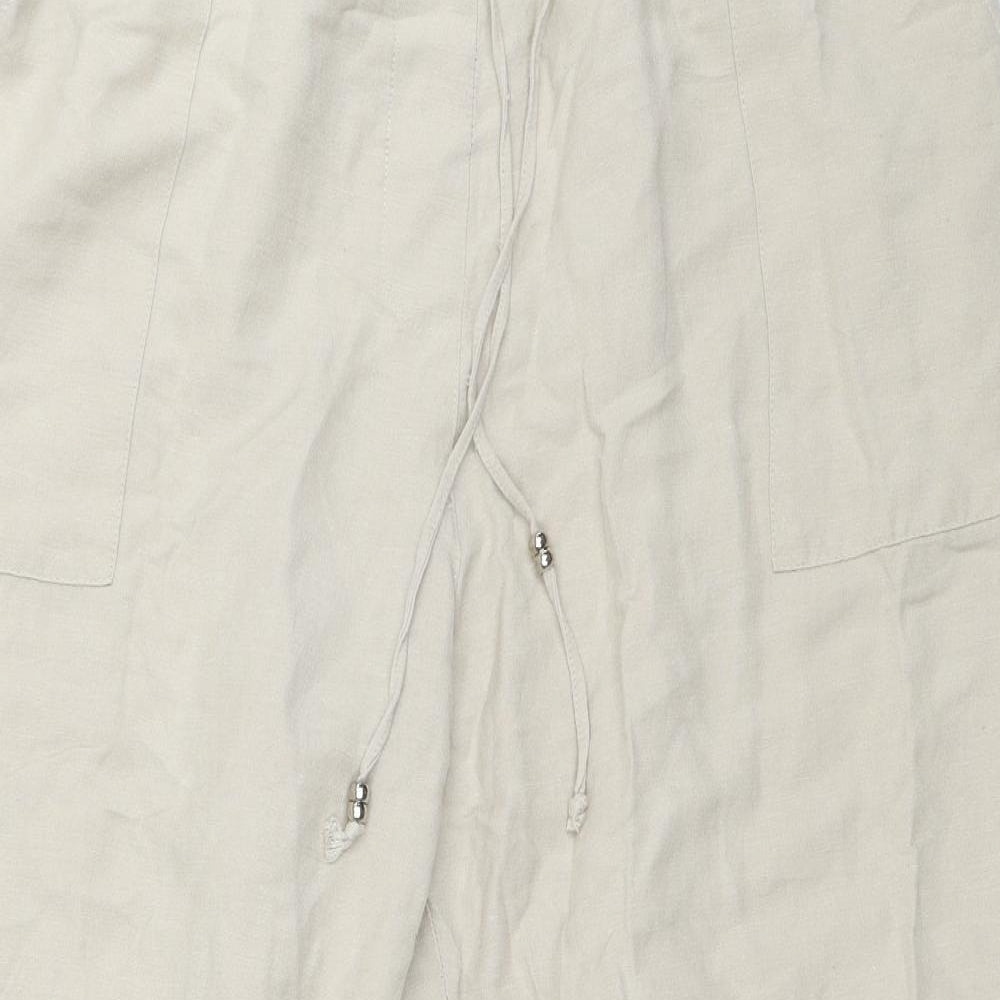 Womens UK Size 18 Julipa Regular Fit Cropped Beige Trousers