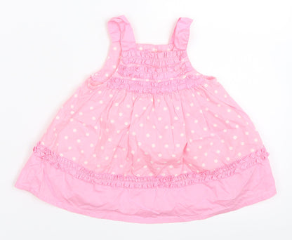 George Girls Pink Polka Dot  Fit & Flare  Size 0-3 Months