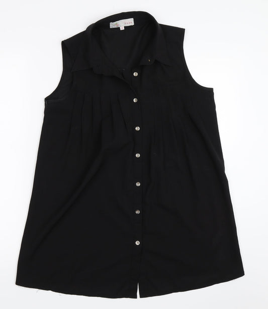 Cameo Rose Womens Black   Basic Button-Up Size 10