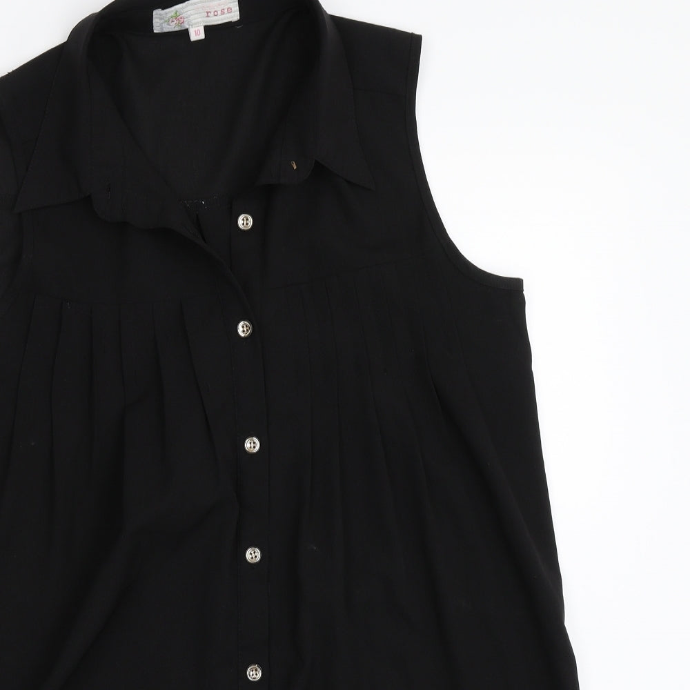 Cameo Rose Womens Black   Basic Button-Up Size 10