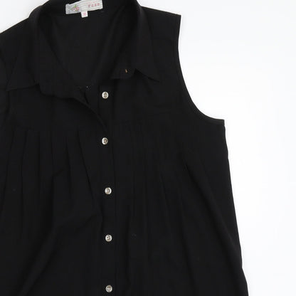 Cameo Rose Womens Black   Basic Button-Up Size 10