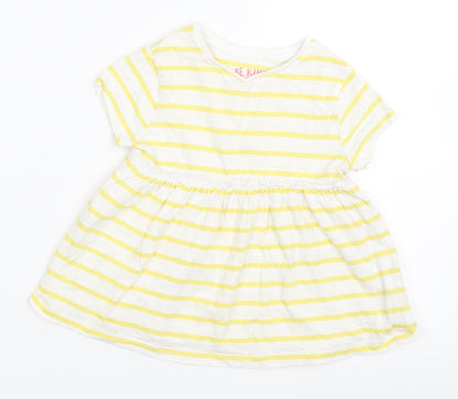 F&F Girls Yellow Striped  Basic T-Shirt Size 2-3 Years