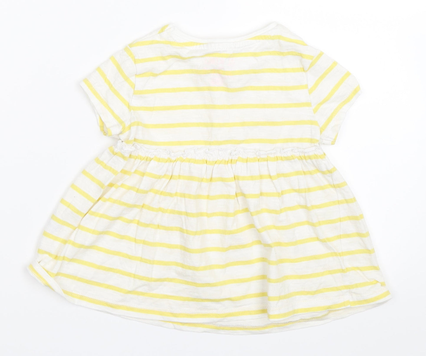 F&F Girls Yellow Striped  Basic T-Shirt Size 2-3 Years