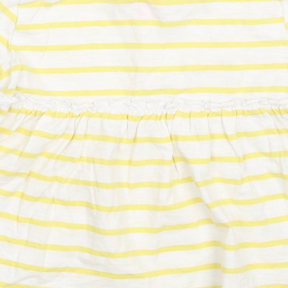 F&F Girls Yellow Striped  Basic T-Shirt Size 2-3 Years