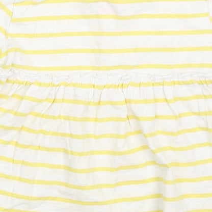 F&F Girls Yellow Striped  Basic T-Shirt Size 2-3 Years
