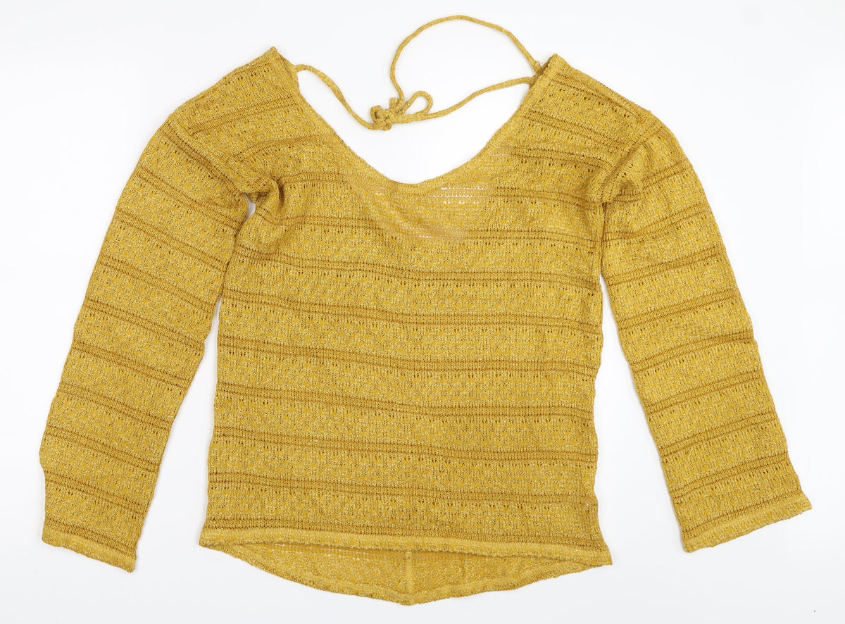Next Womens Yellow   Pullover Jumper Size 10