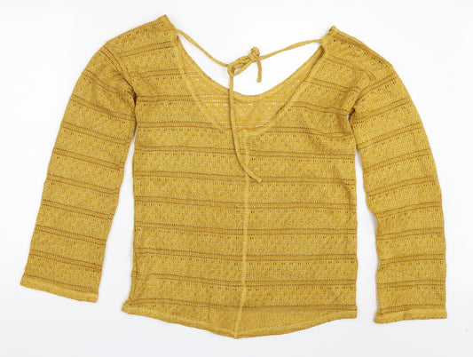 NEXT Womens Yellow   Pullover Jumper Size 10