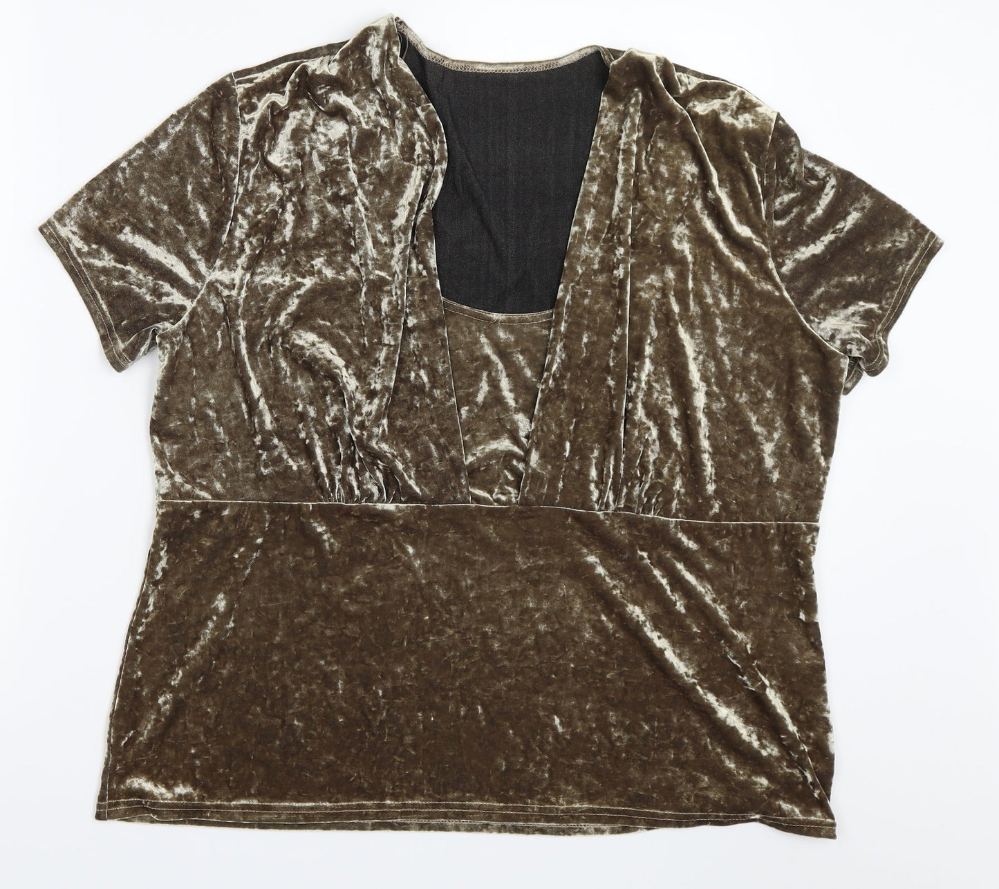 Womens UK Size L Preworn Beige Basic Blouse