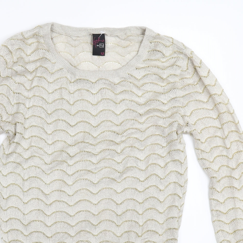 Tu Womens Beige   Pullover Jumper Size 12