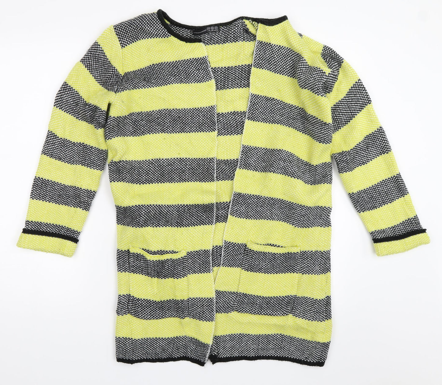 Atmosphere Womens Yellow Striped  Cardigan Jumper Size XS