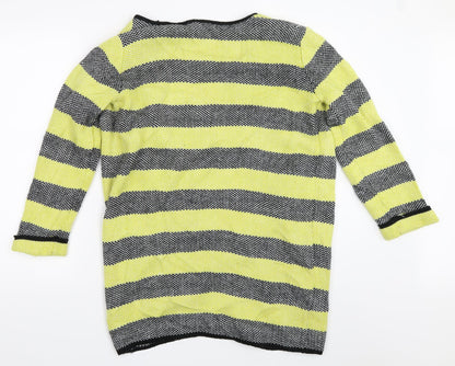 Atmosphere Womens Yellow Striped  Cardigan Jumper Size XS