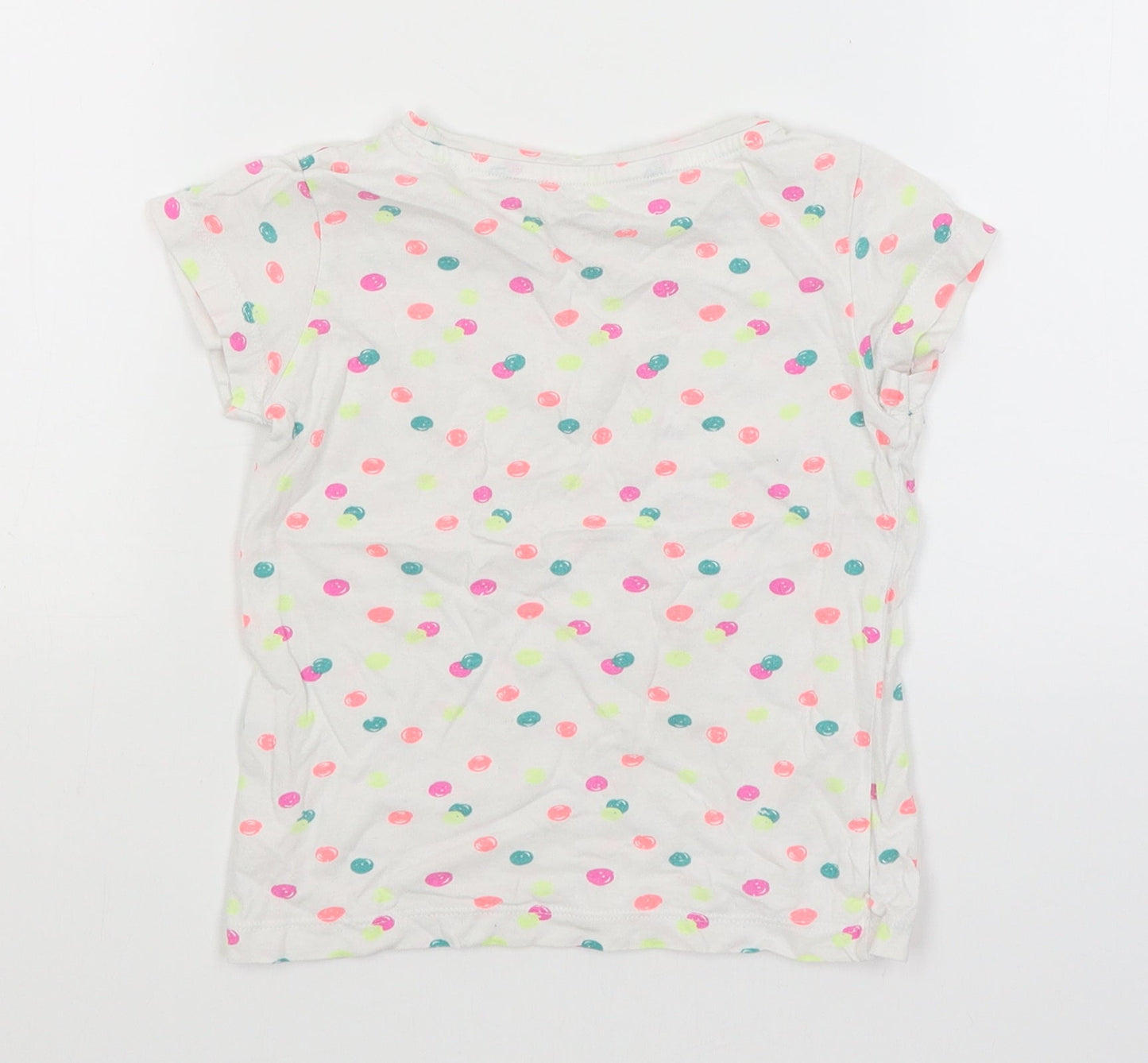 Cool Club Girls White Spotted  Basic T-Shirt Size 6 Years