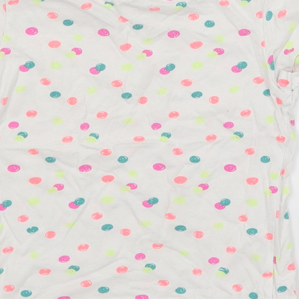 Cool Club Girls White Spotted  Basic T-Shirt Size 6 Years