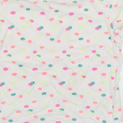 Cool Club Girls White Spotted  Basic T-Shirt Size 6 Years