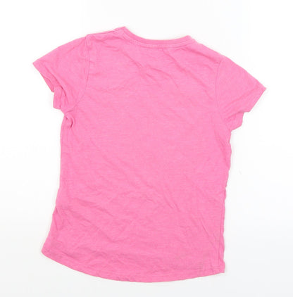 Primark Girls Pink   Basic T-Shirt Size 8-9 Years  - Unicorn