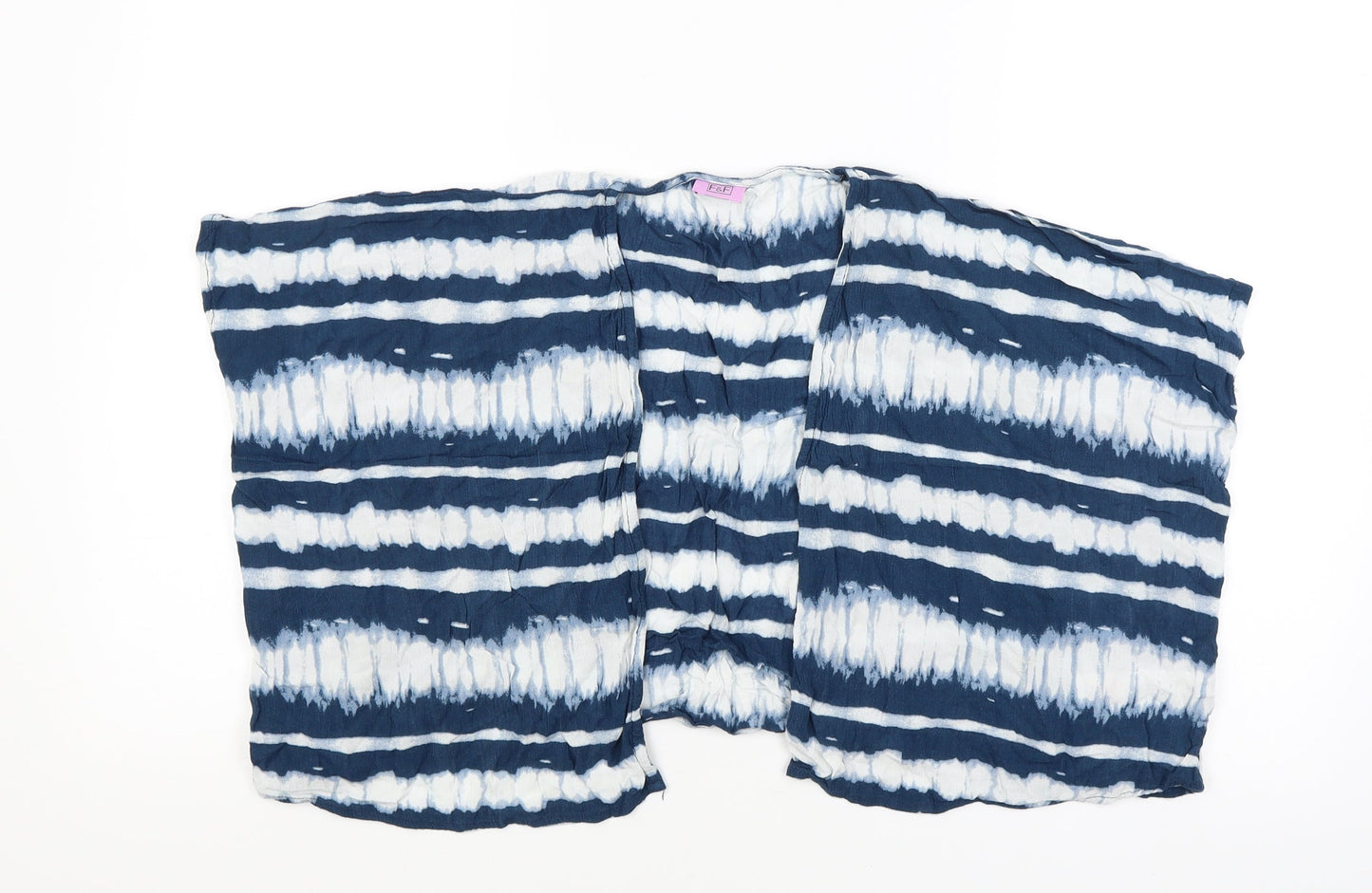 F&F Girls Blue Striped  Wrap Jumper Size 6-7 Years