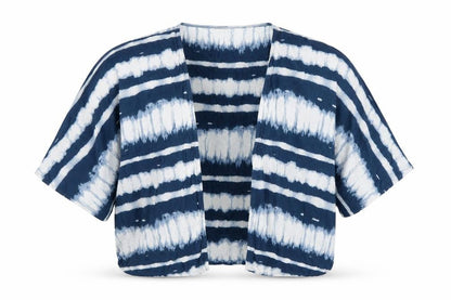 F&F Girls Blue Striped  Wrap Jumper Size 6-7 Years