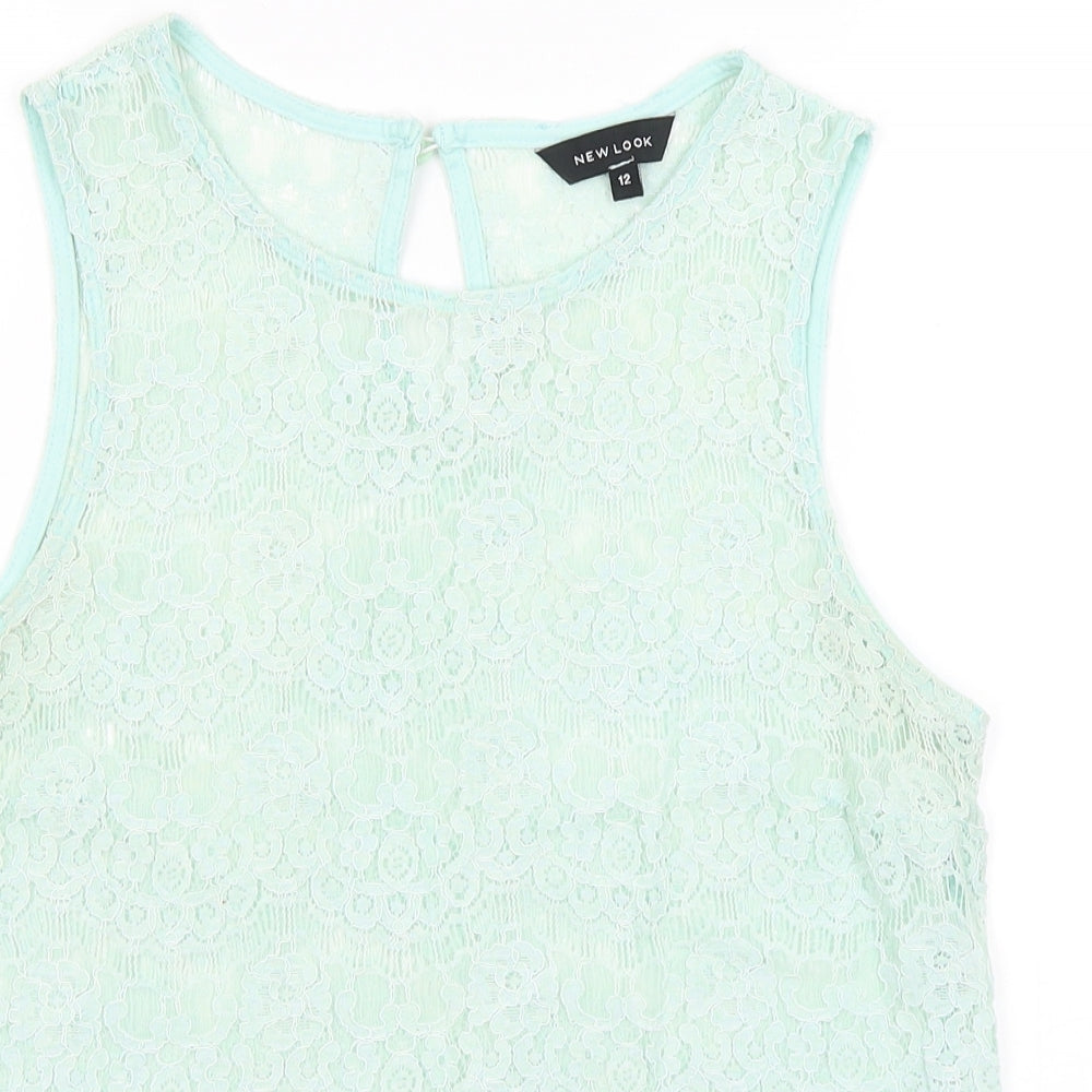 Womens UK Size 12 New Look Green Basic Tank