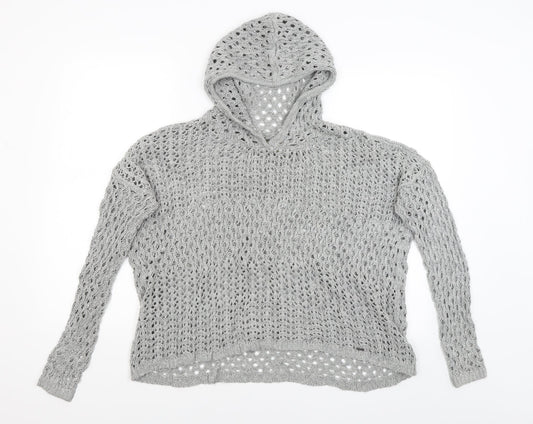 Hollister Womens Grey   Pullover Hoodie Size S
