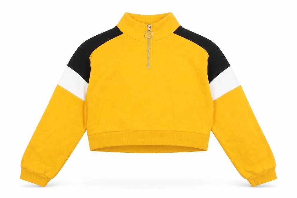 Womens UK Size S Divided Yellow Pullover Sweatshirt