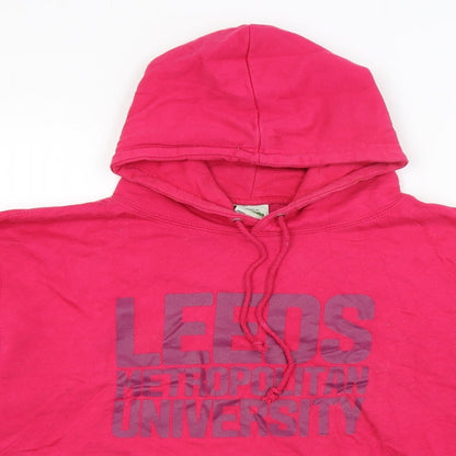 Awdis Womens Pink   Pullover Hoodie Size M  - Leeds University