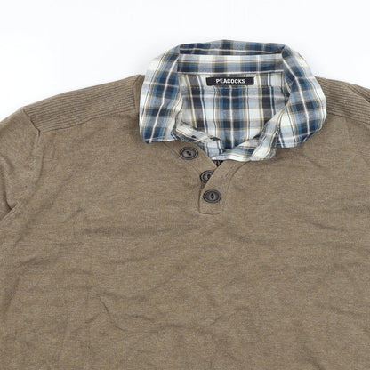 Peacocks Mens Brown   Pullover Jumper Size M