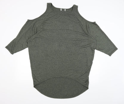 Womens UK Size 10 Apricot Green Basic T-Shirt