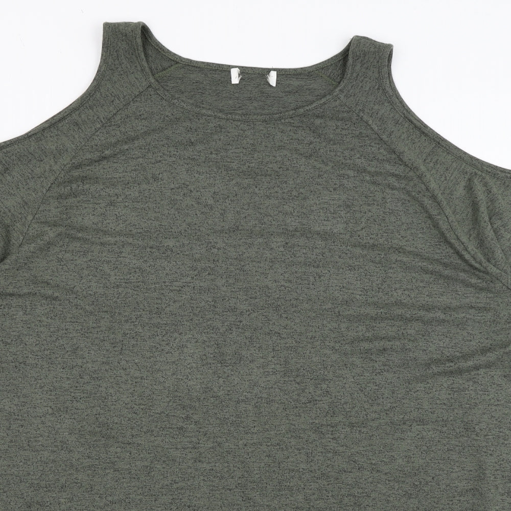 Womens UK Size 10 Apricot Green Basic T-Shirt