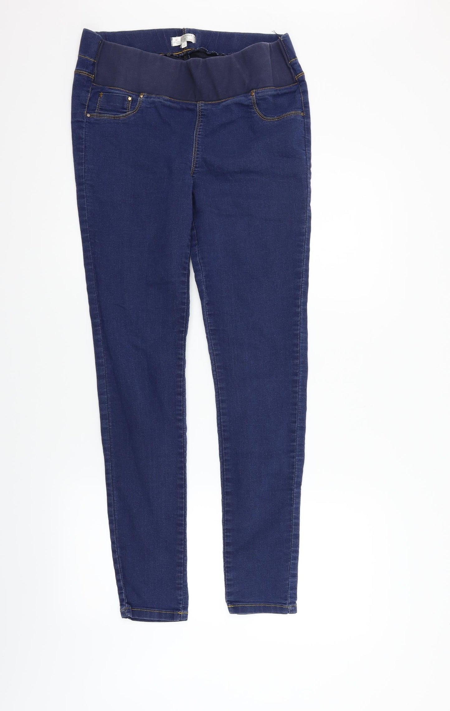 Womens UK Size 12 Papaya Regular Fit Straight Blue Jeans