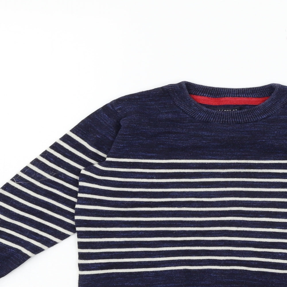 Next Boys Blue Striped  Pullover Jumper Size 3 Years