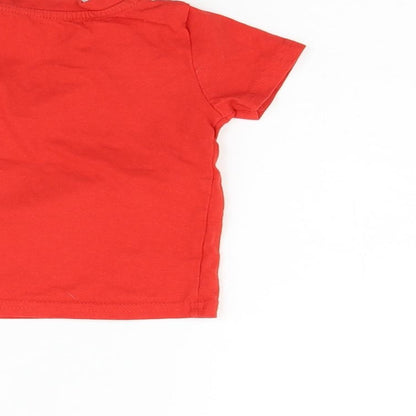 Primark Girls Red   Basic T-Shirt Size 6-9 Months  - Wales