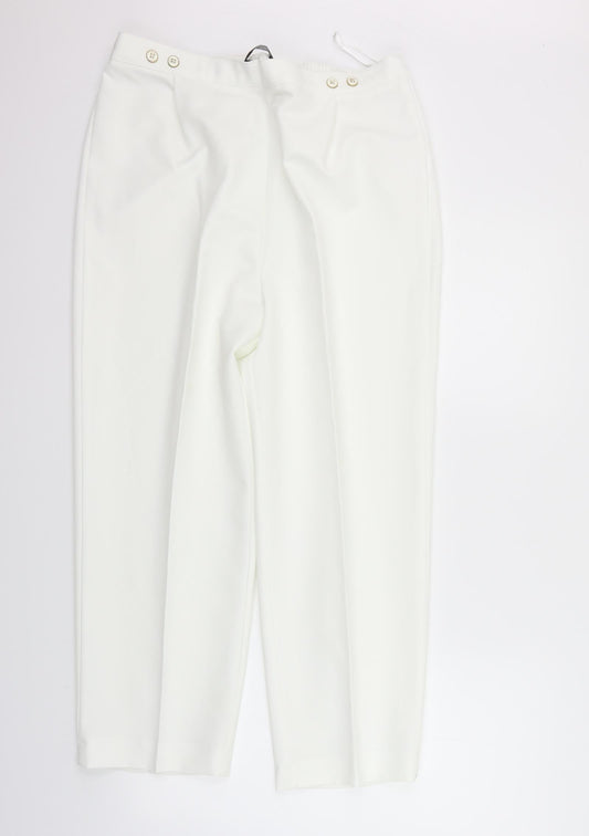 Womens UK Size 16 BM Regular Fit  White Trousers
