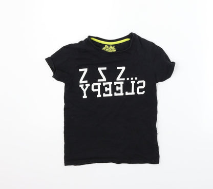 Marks and Spencer Boys Black   Basic T-Shirt Size 6-7 Years