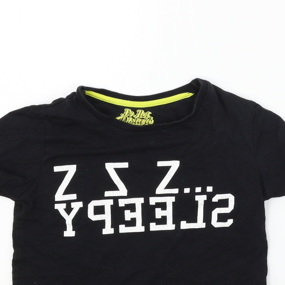 Marks and Spencer Boys Black   Basic T-Shirt Size 6-7 Years