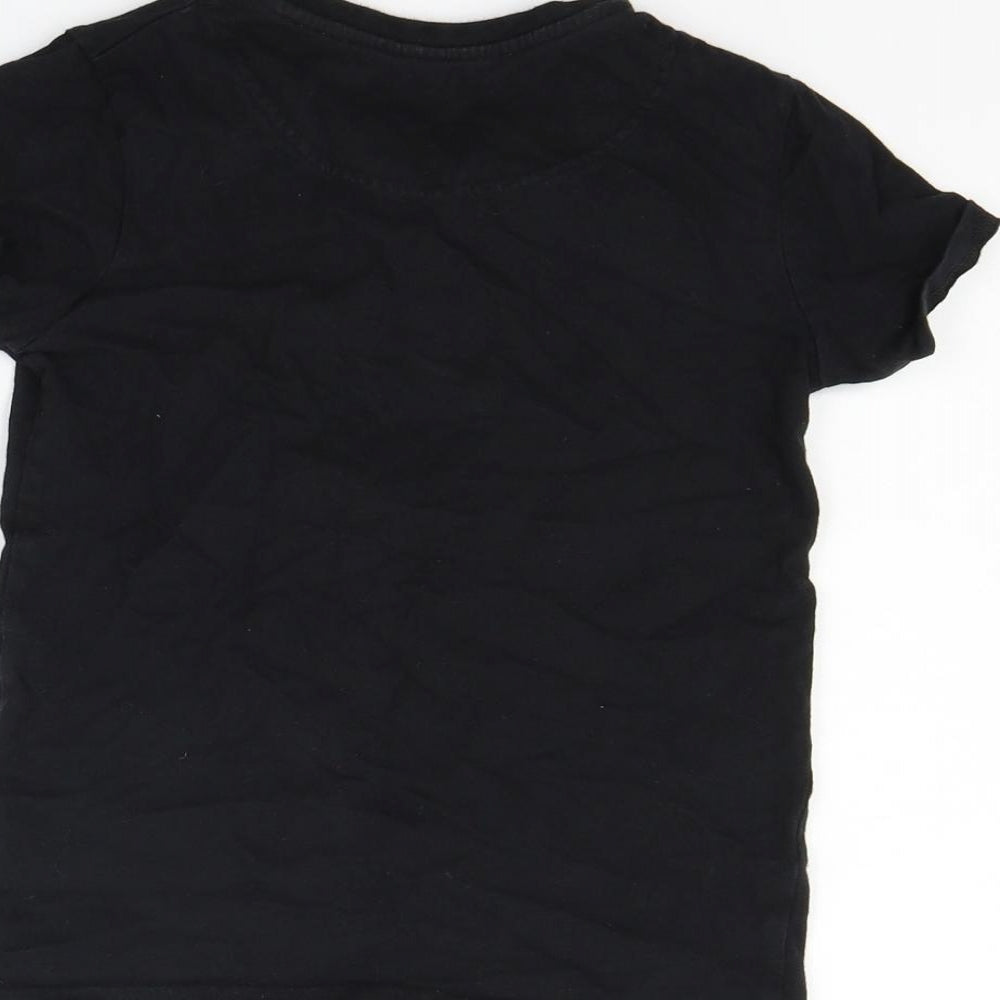 Marks and Spencer Boys Black   Basic T-Shirt Size 6-7 Years