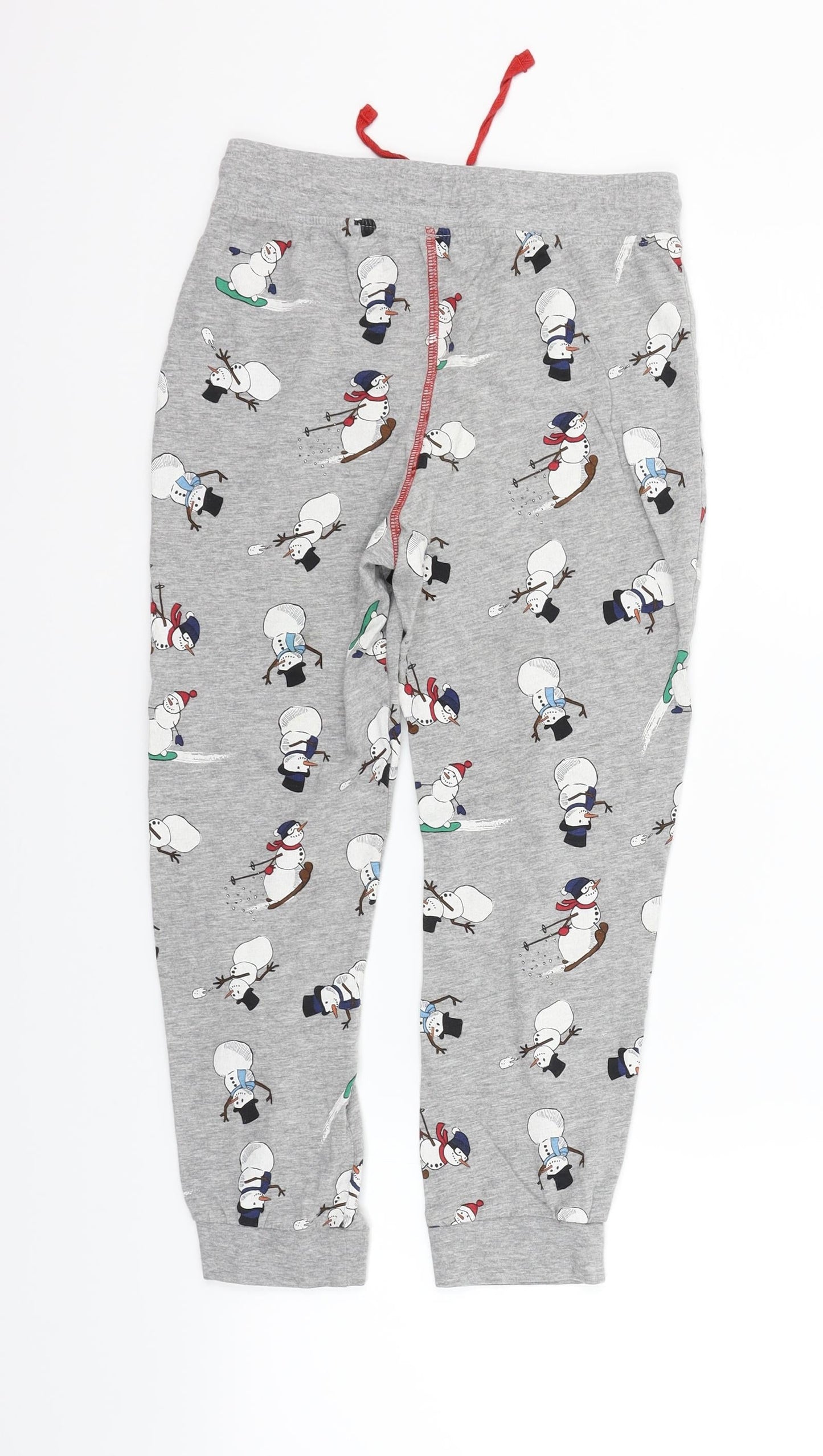 Marks and Spencer Girls Grey Geometric   Pyjama Pants   - snowman