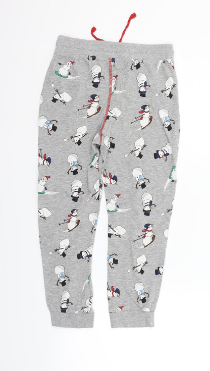 Marks and Spencer Girls Grey Geometric   Pyjama Pants   - snowman