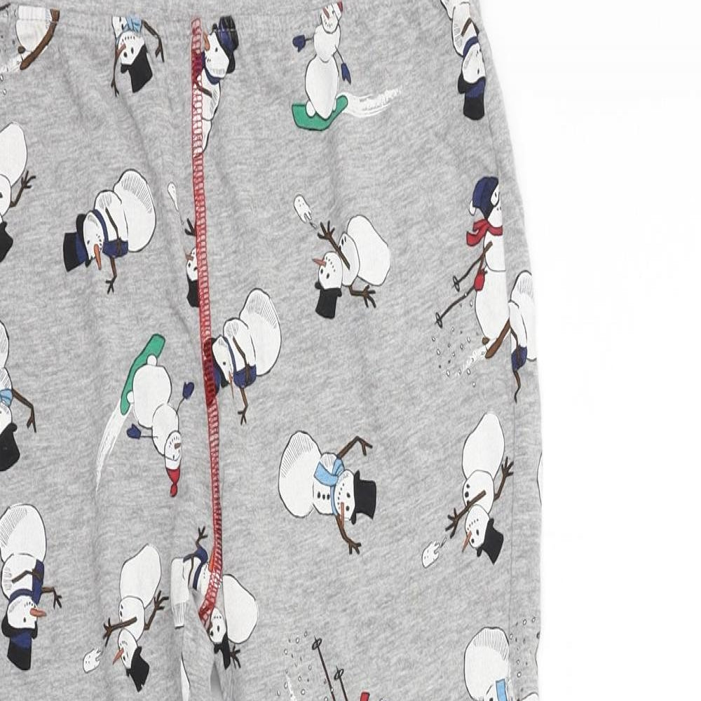 Marks and Spencer Girls Grey Geometric   Pyjama Pants   - snowman