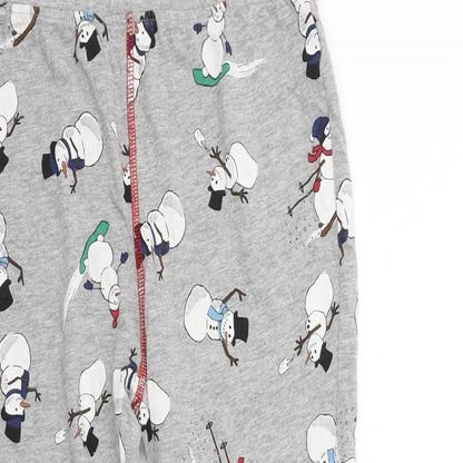 Marks and Spencer Girls Grey Geometric   Pyjama Pants   - snowman
