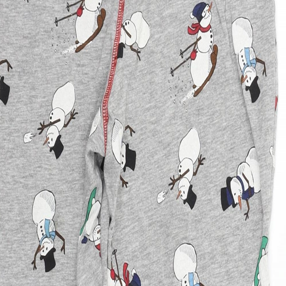 Marks and Spencer Girls Grey Geometric   Pyjama Pants   - snowman